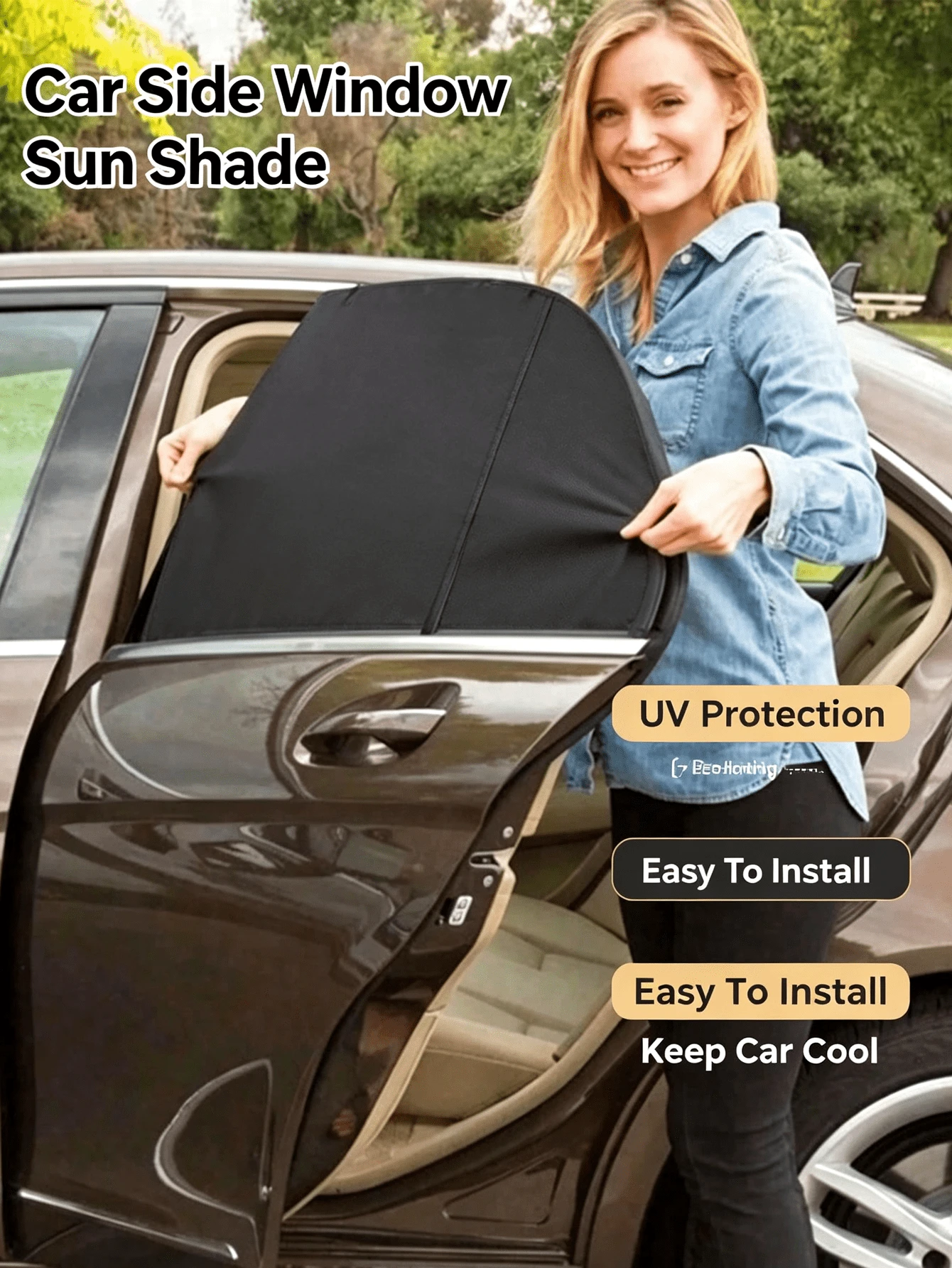 Breathable Mesh Car Side Window Shade, Flexible Car Sun Curtain, Light Blocking Auto Sunshade.Front Car Window Shield, Travel Protection, Outdoor Parking Sun Protection - Multicolor - View 1