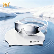 361degree 1 Set 361° Swim Goggles And Silicone Swim Cap Kit, Large Frame Anti‑Fog Waterproof Swimming Goggles For Adults, Pool Swimming Accessory Set - Multicolor - View 8