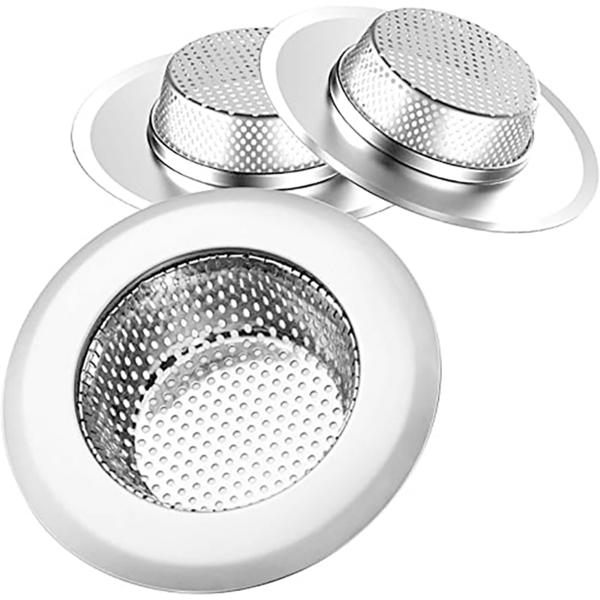 2 buah Saringan Wastafel Dapur Stainless Steel, Saringan Pembuangan Wastafel Dapur Bertepi Lebar Besar Diameter 4,5 Inci
