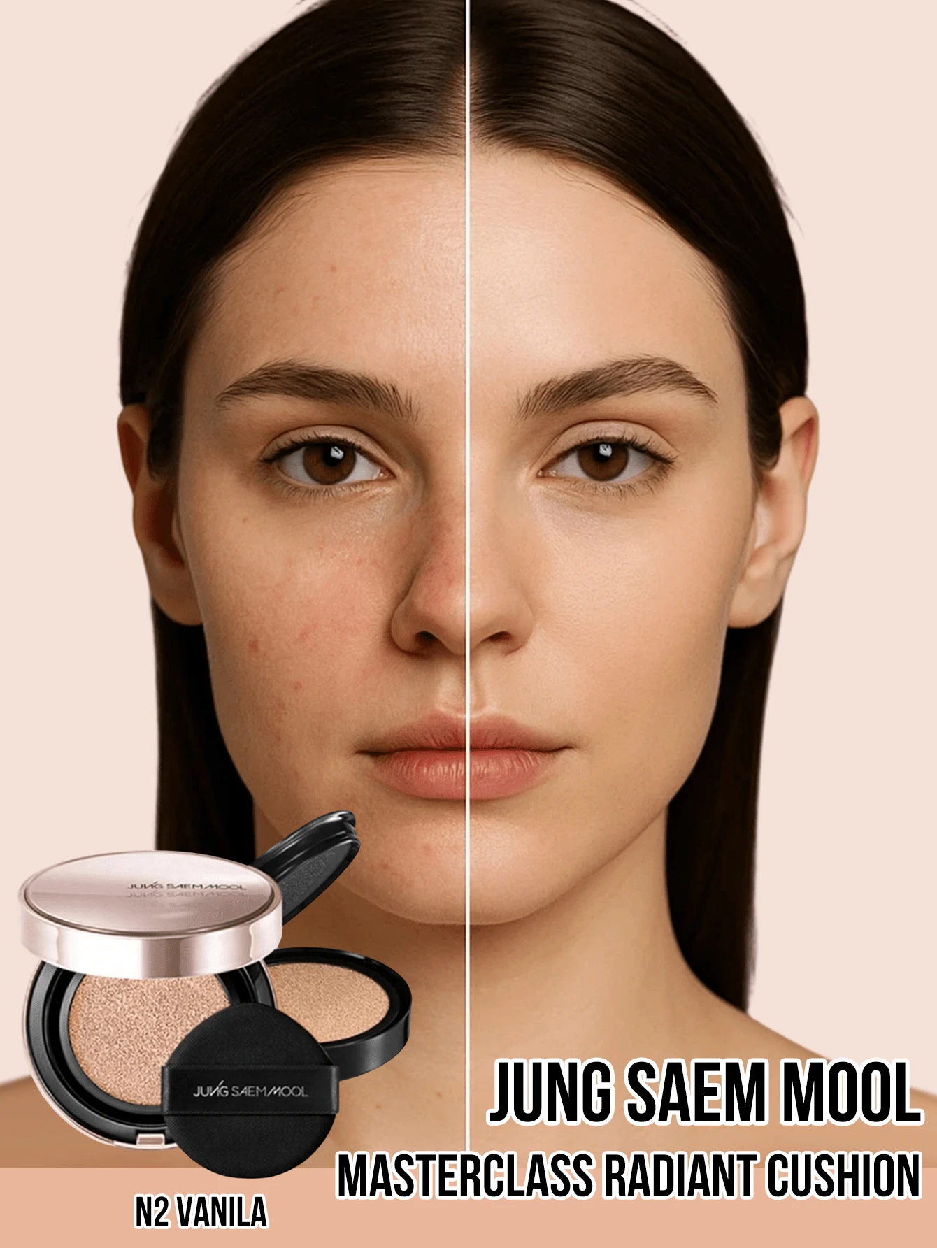 JUNG SAEM MOOL Masterclass 亮澤氣墊粉底 N2 VANILA,附替換芯,光澤水潤、保濕亮采、長效遮瑕、輕盈透氣、方便補妝,微米粉體技術 - N2 VANILA - 查看 1