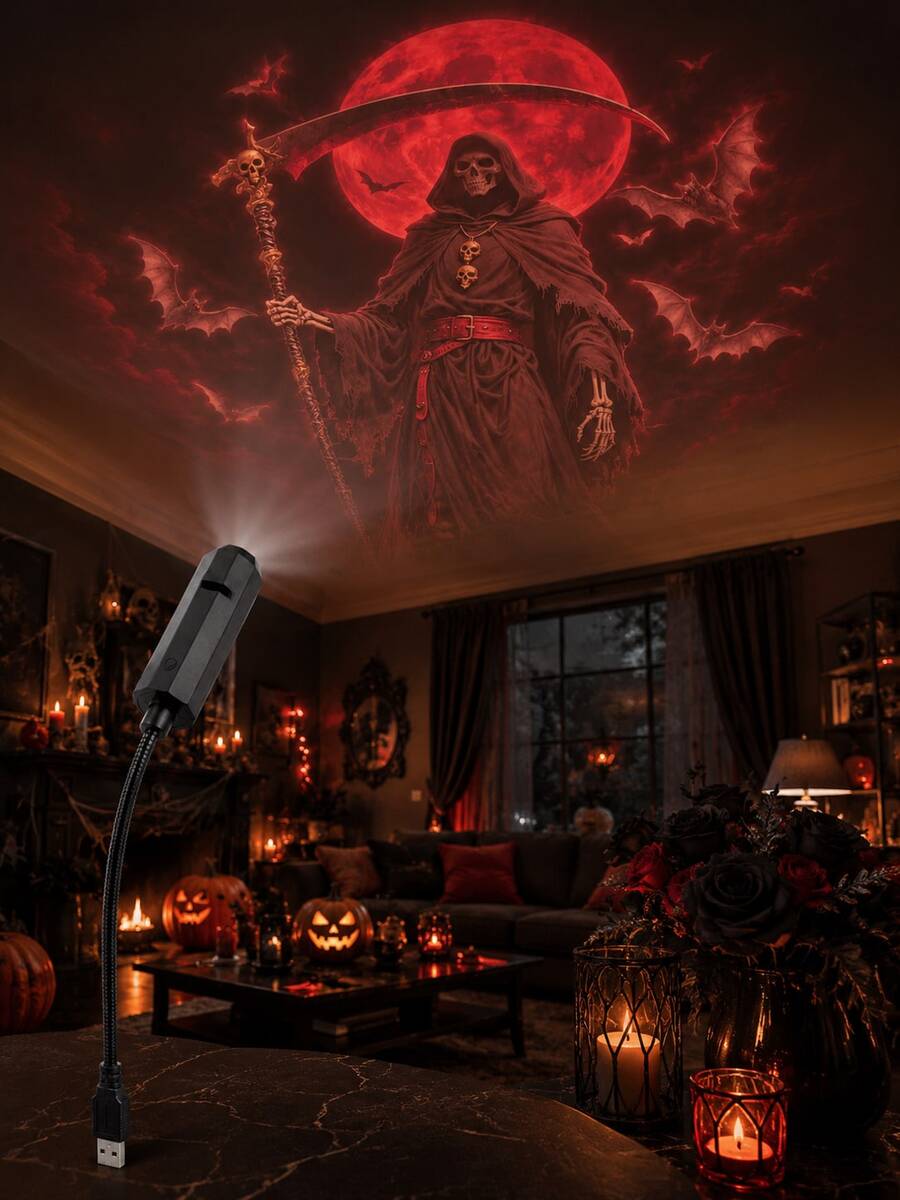 1pc/3pcs Halloween LED Atmosphere Light, Creative Horror Pattern, Romantic LED Night Light For Bedroom, Living Room, Ceiling, Holiday Decoration And Gift Choice - Multicolor - View 1