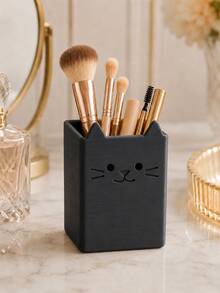 1pc Cute Cat Makeup Brush Holder, Desktop Cosmetic Storage Cup, Suitable For Makeup Brushes, Lipsticks, Eyebrow Pencils, Cute Vanity Storage Box, Makeup Bag Storage, Drawer Storage, Perfect Gift For Women - Multicolor - View 11