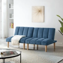 2-Sitzer Sofa Bed Frame 167CM - Convertible Sofa With Adjustable Backrest, Space Saving Bed For - 藍色 - 查看 3