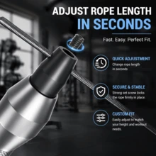 MOGOLD Precision Bearing Jump Rope – Aluminum Alloy Handles, Steel Wire Cable, Non-Slip Silicone Grip, Adjustable Length For All Fitness Levels - T77-dS - View 5