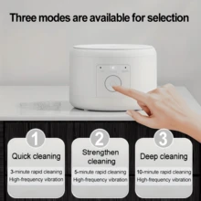 Portable Denture Cleaner, Multi-Function Cleaning Machine, 3-Level Timer Cleaning (3/5/10 Minutes), 360° 3D Decontamination, USB Rechargeable (500mAh Lithium Battery), Suitable For Glasses/Dentures/Jewelry Etc. - White - View 6