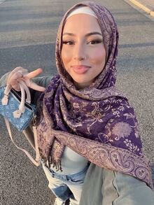 1pc Women's Paisley Jacquard Scarf/Shawl, Suitable For Various Daily Outfits, Perfect For Daily Looks, Essential For Special Occasions - Purple - View 2