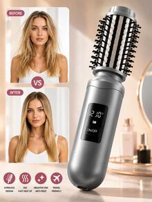 Wireless Hair Straightener Brush With LCD Display, Mini Curling Iron With 3 Temperature Settings, Anti-Scald Rechargeable Curling Wand, Anti-Frizz Fast Heating For Daily Styling And Travel - Multicolor - View 2
