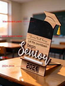 Personalized Graduation Countdown Blackboard Sign, Customized Senior Graduation Days Board, Customized School Name Decor, Graduation Party Display, Graduate Gift, Student, Class Of 2026, Graduation Keepsake, Senior Gift, Classroom Decor - C-graduation Countdown Sign - View 2