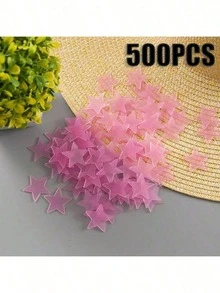 1000/500/400/300/200/100片夜光星星貼紙，樹脂亮片貼花，自黏式可重複使用，多表面適用，太空主題，亮面裝飾藝術風，適用於客廳、臥室牆面與天花板裝飾，房間佈置，牆貼，臥室裝飾，廚房裝飾，居家裝飾，返校季 - 彩色 - 查看 32