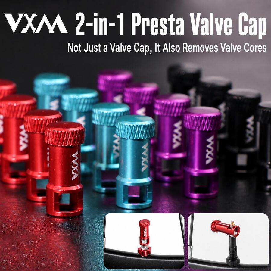 VXM 2/4/8/10/ Pcs Aluminum Alloy Presta Valve Caps, Bicycle Tubeless Tire Valve Caps, Anti-Oxidation Bicycle Valve Dust Caps
