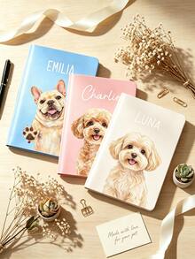 Custom Pet Watercolor Portrait Notebook, Personalized Modern Minimalist Notebook, Custom Pet Portrait Notebook, Personalised Watercolour Pet Journal, Personalised Photo Illustration Gift, Wedding Accessories, Holiday Essential, Wedding Gifts - Multicolor - View 7