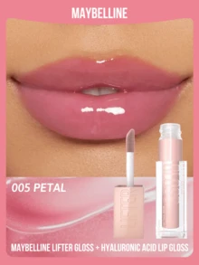 Maybelline 美寶琳豐唇唇彩 + 玻尿酸唇彩，005 花瓣色，高光澤豐唇效果，增強唇部豐盈感，持久光澤，長效保濕，提升唇形，強效光澤，長效保濕 - 005 PETAL - 查看 1