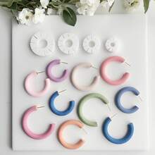 Soft Ceramic Earring Mold Making Kit, Round Earring Making Mold, Tools For Creating Soft Ceramic Art Earrings - White - View 1