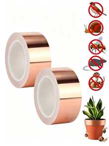 Conductive Copper Foil Tape, Effectively Repels Snails And Slugs, Suitable For All Seasons, Excellent Heat Resistance. Applicable For Electromagnetic Interference Shielding, Circuit Repair, Soldering, Gardening, DIY Crafts - Multicolor - View 2