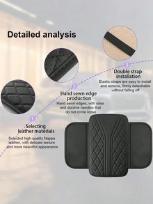 Universal Car Center Console Cover With 2 Storage Pockets - PU Leather Armrest Pad, Waterproof Protective Mat, Scratch-Resistant & Wear-Resistant Interior Accessory, Suitable For SUV, Truck, Vehicle - Style a - View 10
