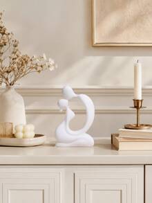 1PcModern Minimalist Abstract Couple Sculpture, Nordic Resin Home Decor, Elegant Statues, Suitable For Living Rooms, Bedrooms, Offices, Bookshelves, Desktop Ornaments, Housewarming Gifts, Wedding Anniversaries, Mother's Day, And Valentine's Day. - A - View 5