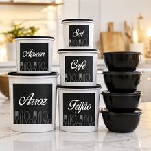 Kit Potes Mantimentos  Peças Variadas +  Bowls Redondos Vasilhas Organizador de Cozinha - Visão 6