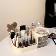 1pc Modern Cosmetic Storage Box With Transparent Drawer, Large Capacity Makeup Organizer, Suitable For Vanity, Bedroom And Bathroom - Multicolor - View 8