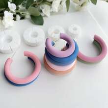 Soft Ceramic Earring Mold Making Kit, Round Earring Making Mold, Tools For Creating Soft Ceramic Art Earrings - White - View 5