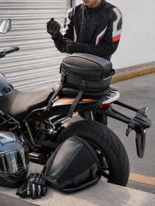 Bolsa de cola de motocicleta impermeable y expandible, bolsa de asiento trasero multifunción, bolsa de almacenamiento de silla, adecuada para viajes en motocicleta, turismo y desplazamientos, compatible con motocicletas deportivas y motocicletas cruiser, accesorios de almacenamiento - A - Ver 4