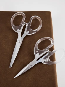 1pc Stainless Steel Clear Scissors, Simple Multi-Purpose Art Scissors For Office, School, Home Back To School - Clear - View 1