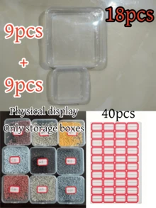 1/4/6pcs New Square Transparent Plastic Storage Box With Lid, Sealed Dust-Proof Container For Small Items, Stationery, Jewelry, Beads, Earrings, Stickers, PP Parts Organizer Box - Clear - View 16