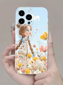 1件透明雛菊野花女孩個性化TPU防震全包覆手機殼，適用於Apple 17 16 15 14 13 12 11 Pro Max Air及系列 - 彩色 - 查看 2