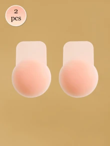 2pcs/Pack Women's Plus Size Silicone Solid Lift-Up Breast Petals, Ultra-Thin Invisible Seamless Push-Up, Soft & Comfortable, Suitable For Daily Commute, Beach Vacation And More - Champagne - View 7
