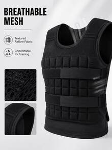 Weighted Vest, Women's Weighted Vest, Men's Weighted Vest, With Weights, Adjustable Weight, Suitable For Running, Training, Jogging, Walking, Strength Training And Yoga, Unisex, Perfect Gift For Christmas, New Year And Back To School Season. - Black - View 5