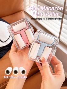 1 Set Convenient Mini Lint Roller Kit - 1 Handle + 3 Refill Rolls, Strong Adhesive For Pet Hair Removal, Easy To Use, Reusable Handle, No Electricity Needed For Pet/Clothes/Carpet/Car Seats, Essential For Pet Owners - Multicolor - View 10