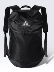 CAMEL CROWN 13L Roll Top Drawstring Backpack, Water Resistant Lightweight Casual Daypack, Portable Rucksack For Hiking Travel Camping Daily Commute - Phantom Black - View 1