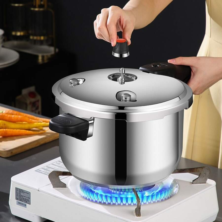 12 L Stainless Steel Pressure Cooker With Lid, Quick Cooking, Compatible With Induction, Gas, Electric, And Ceramic Cooktops - View 1