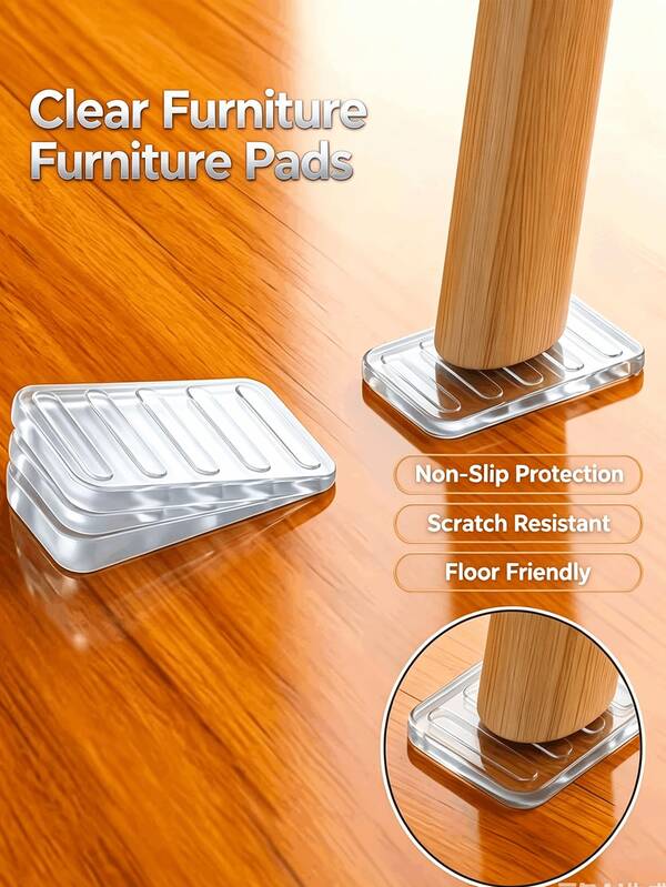 Transparent Furniture Leveling Pads, Adjustable Table Leg Wedge Shims, Anti-Slip Furniture Height Increase Pads. Stabilize Wobbly Tables, Cabinet Leveling Adjustment, Furniture Support For Uneven Floors