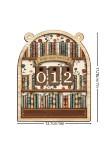 1pc Wooden Reading Counter, Can Be Used As Desktop Decoration, Fun Desk Calendar Or Wooden Craft. 1pc Reading Counter Wooden Craft Pendant, Fun Bookshelf Decoration, Decorative Gift, Personalized Book Reading Tracker, Annual Reading Volume Counter, Library Decoration, Bookshelf Decoration Book Tracker, Reader Gift, Bookworm Enthusiast Gift, Book Lover Christmas Gift. - Bear Ear Counter - View 2