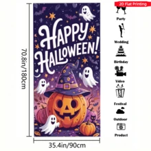 2D Flat Banner 1pc Day Of The Dead Theme Vintage Pumpkin Painted Backdrop, Suitable For Outdoor/Indoor Yard/Garden/Lawn Entrance/Porch Window Party Decoration Halloween Decoration - A - View 10