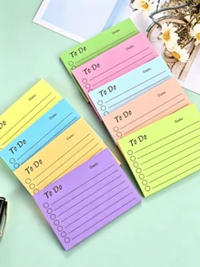 Horizontal Lined Colorful Sticky Notes, Daily Task Planner With To-Do List Notepad, Random 6/4 Packs - Vibrant Random Combination, Easy To Use, Efficient Note-Taking And Organization - Suitable For Students, Office And Home, Back To School Season Essential - A - View 2