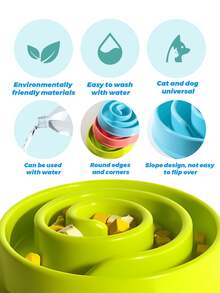 Vortex Shaped Cat Slow Food Bowl, Anti Suffocation Pet Bowl, Plastic Leak Proof Pet Bowl, Dog Feeding Basin, Dog Bowl - Multicolor - View 9