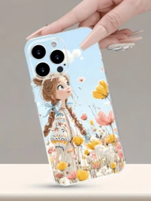 1件透明雛菊野花女孩個性化TPU防震全包覆手機殼，適用於Apple 17 16 15 14 13 12 11 Pro Max Air及系列 - 彩色 - 查看 1
