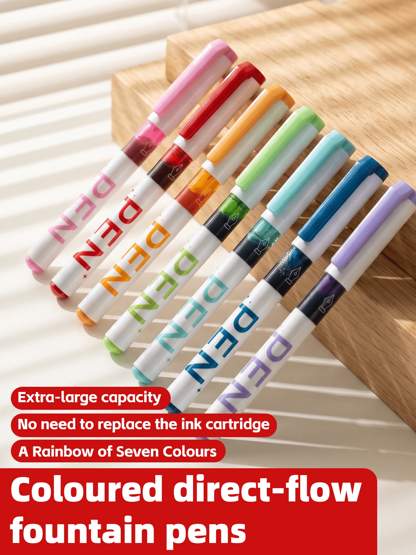 Colorful Direct Liquid Ink Fountain Pen Set, No Ink Cartridge Replacement Needed, For Calligraphy And Painting - Colorful Pen - View 1