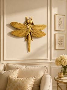 Antique Gold Dragonfly Wall Sculpture, Single Decorative Resin Insect Ornament With Embossed Wing Details, Elegant Nature Wall Decor For Entryway, Fireplace, Dining Room, Bedroom And Housewarming Gift - Multiple Styles - View 4