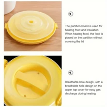 Arrocera de microondas portátil, uso dual caliente & frío, diseño sellado a prueba de fugas, diseño de compartimentos sin mezcla, gran capacidad para comidas satisfactorias, adecuada para arroz, verduras, pescado, sopa, fideos y talla grande - Multicolor - Ver 9