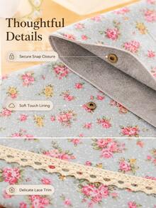 1/2Pcs Random Color Floral Print Fabric File Envelope, Large Capacity Document Storage Folder For Office & Household Paper Bill Organizer - Multiple Styles - View 5