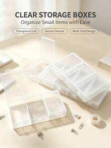 Large Single-Opening 3-Compartment/5-Compartment Stackable Tool Organizer Box, Jewelry Bead Packaging Box, Storage And Sorting Box, Independent Flip-Top Classification Storage Box, Fishing Tackle Organizer Box - Multicolor - View 2