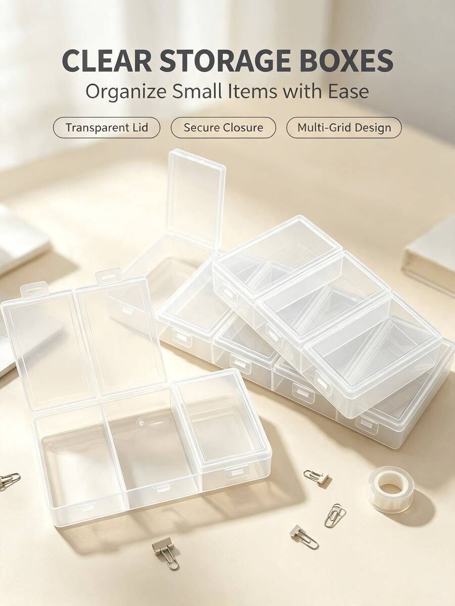 Large Single-Opening 3-Compartment/5-Compartment Stackable Tool Organizer Box, Jewelry Bead Packaging Box, Storage And Sorting Box, Independent Flip-Top Classification Storage Box, Fishing Tackle Organizer Box