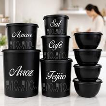 Kit Potes Mantimentos  Peças Variadas +  Bowls Redondos Vasilhas Organizador de Cozinha - Visão 1