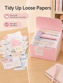 A6 13 Inner Pages Vertical Organ Pack Examination Paper Storage Sorting Multilayer File Folders With Classification Expansion Bag Paper Holder,Back To School,School Supplies,Holiday ,Holiday ,Cyber Monday - Multicolor - View 5