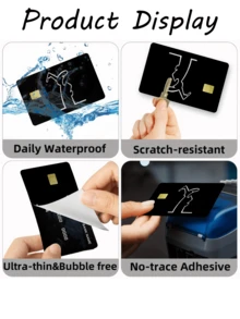 1pc Stickman Official Credit Card Sticker Privacy Protection Card Skin, Line Drawing Holiday Birthday Gift PVC Material Anti-Fingerprint Anti-Scratch Wear-Resistant Card Sleeve, Suitable For Men, Women, Couples, Small Chip Card, Bank Card Decoration Sticker, Credit Card, Transportation Card, Student Campus Card Personalized DIY - Type a - View 8
