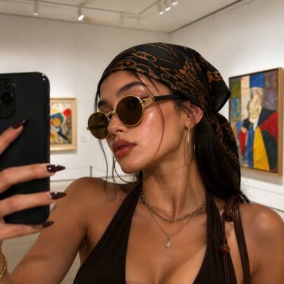 Women Thin Oval Metal Fashion Glasses Ring Link Joint Temples Solid Lens Retro Vintage Eyewear For Travel Street Dating Holiday Gift