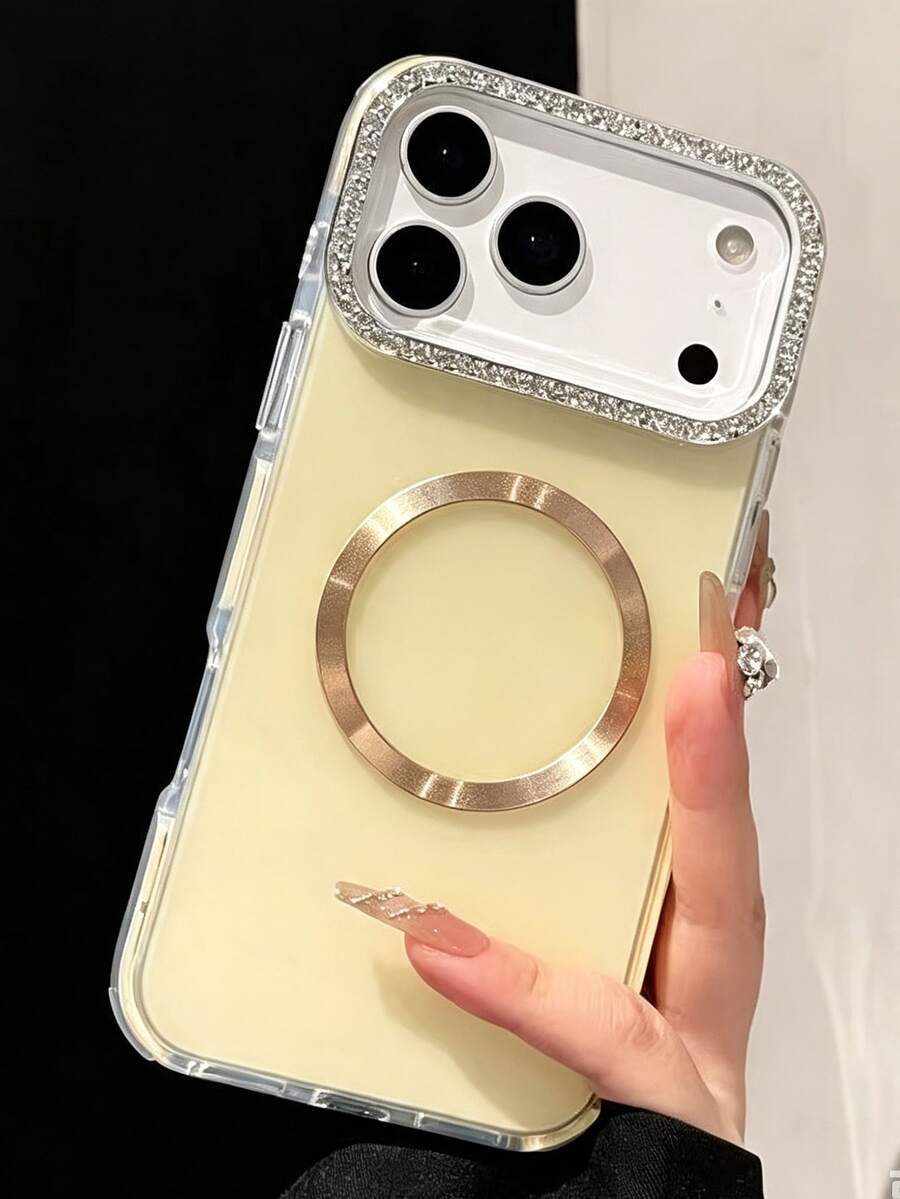 奢華閃粉水鑽磁吸手機殼，適用於 iPhone 17 Pro Max 17 16 15 14 13 Pro Max 16 15 14 Plus，支援無線充電後蓋保護