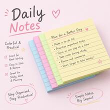 Conjunto de Notas Adesivas Coloridas, Blocos de Notas Pautados para Estudo, Escritório e Planejador, Notas Autoadesivas Removíveis, Notas de Papel em 4 Cores para Listas de Tarefas, Lembretes e Organização Diária, Temporada de Volta às Aulas - Tamanho Único - Visão 5